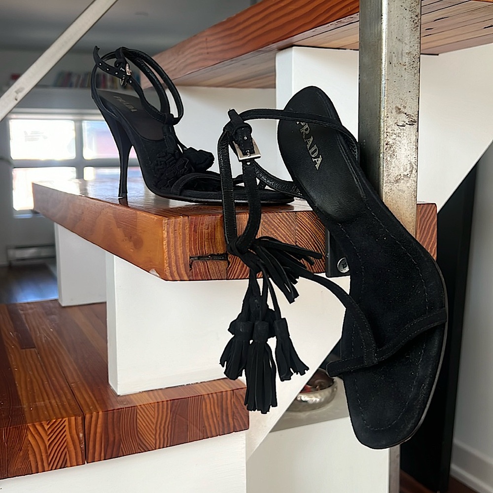 Prada Strappy high heel sandals with tassels